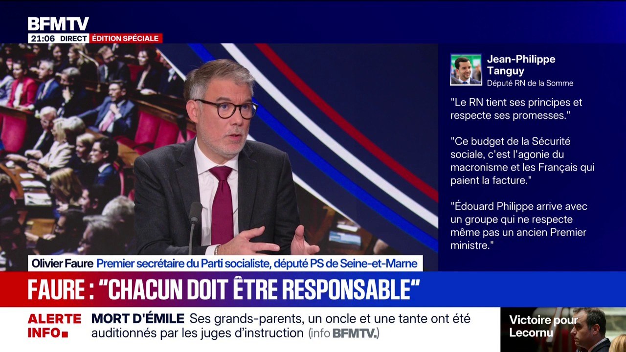 Budget de la Sécu adopté: "Chacun doit être responsable", déclare Olivier Faure (PS)