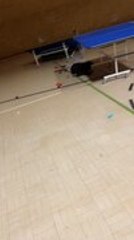 Man Sits on Table Tennis Table and Suddenly Falls Through Middle