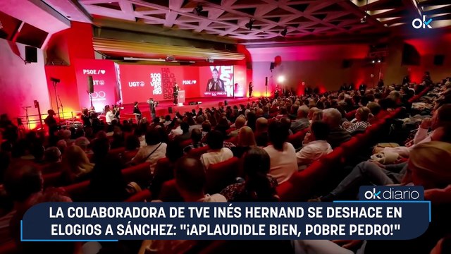 La colaboradora de TVE Inés Hernand se deshace en elogios a Sánchez: ¡Aplaudidle bien, pobre Pedro!