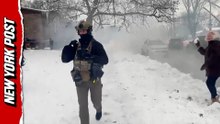 Illinois street erupts in smoke as crowd pelts officers with snowballs
