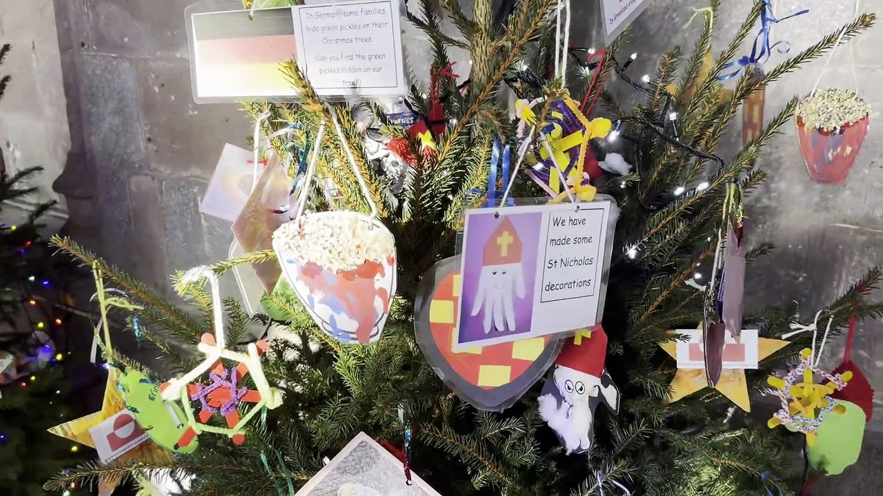Some of the 74 decorated trees in Crediton Parish Church Christmas Tree Festival, video Alan Quick IMG_9826