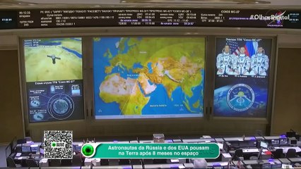 Astronautas da Rússia e dos EUA pousam na Terra após 8 meses no espaço