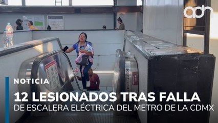 12 lesionados por falla en escaleras del Metro Ciudad Deportiva