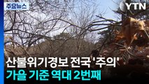 [날씨] 산불위기경보 전국 '주의', 가을 기준 역대 2번째... 내일 단비 / YTN