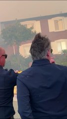 The frantic moment Gavin Newsom claimed his hair burst into flames while surveying the damage of the Palisades Fire