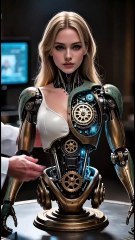 Laboratory Reveal: An Advanced Humanoid Robot with Analog Mechanical Gears 🤖⚙️#humanoid #robot #analogrobot#aiart #art #ai