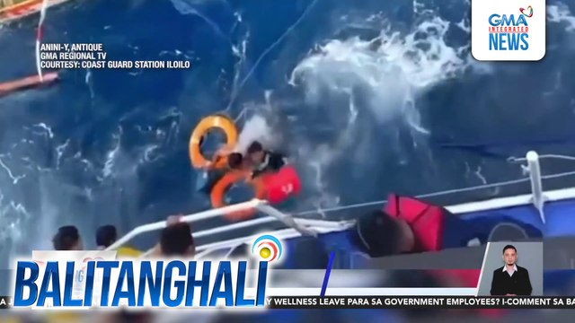 Mga tripulanteng sakay ng fishing vessel na nasiraan sa Nogas Island, sinagip | Balitanghali