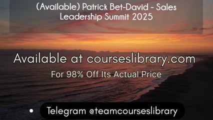 Available) Patrick Bet-David - Sales Leadership Summit 2025