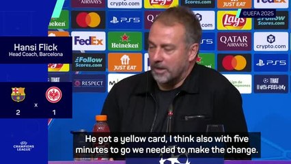 Flick has 'no problem' with Lamine reaction to being substituted