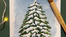 Peindre facilement un sapin de noël à l'aquarelle
