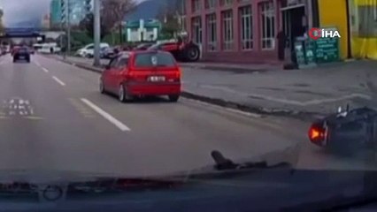 Görüntüler Bursa'dan... Ölümden döndüğü anlar kamerada