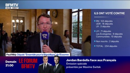 Paul Midy, député Ensemble, salue "une victoire pour la France" au lendemain de l'adoption du budget à l'Assemblée
