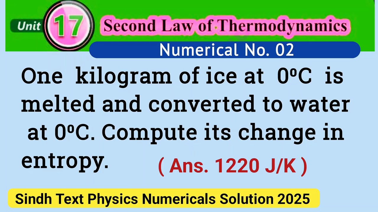 One kilogram of ice at 0 degree centigrade is melted and converted to water at 0 degree celsius.Compute its change in entropy.