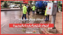 أمطار ورياح شديدة.. أجواء شتوية باردة بالبحيرة