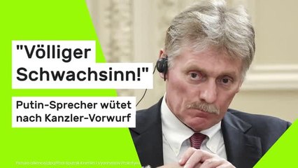Dmitri Peskow: "Völliger Schwachsinn!" Putin-Sprecher wütet nach Kanzler-Vorwurf