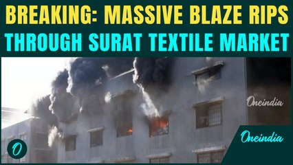 Surat Fire BREAKING: Fierce Inferno Engulfs Textile Market; 100 Firefighters Rush to Contain Flames