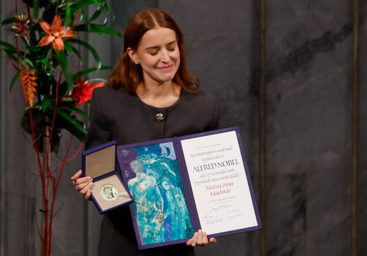 Hija de María Corina Machado recibe el premio Nobel de la Paz