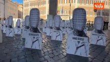 In carcere 72 morti da inizio anno, flashmob a Montecitorio con sagome per ricordare le vittime