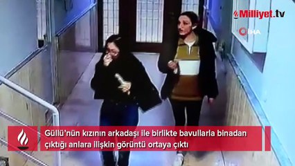 Güllü’nün kızının arkadaşı ile birlikte bavullarla binadan çıktığı anlara ilişkin görüntü ortaya çıktı