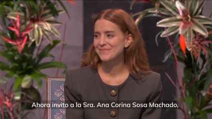 La hija de María Corina Machado recibe el Premio Nobel de la Paz de 2025 en nombre de la opositora