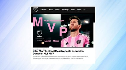 '축구의 신' 메시, MLS 역대 첫 2년 연속 MVP / YTN