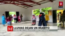 Lluvias dejan un muerto y cuantiosos daños materiales en Chiapas