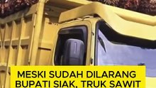 Meski Sudah Dilarang Bupati Siak, Truk Sawit Masih Melintas di Jam Sekolah