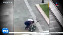 Hombres son captados capturando palomas en el Centro de Aguascalientes