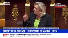 Budget de la défense: Marine Le Pen parle d'une "dérive" budgétaire depuis 2017