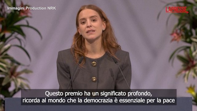 La figlia di Maria Corina Machado ritira il Nobel: «La democrazia è essenziale per la pace»