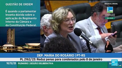 Caótica sesión parlamentaria en Brasil por proyecto de ley que podría reducir a dos años la condena de Bolsonaro