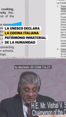 La UNESCO declara la cocina italiana patrimonio inmaterial de la humanidad