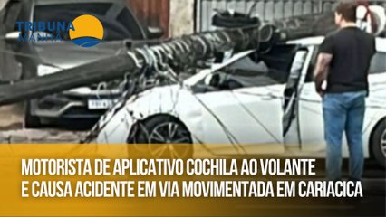 Motorista de aplicativo cochila ao volante e causa acidente em via movimentada em Cariacica