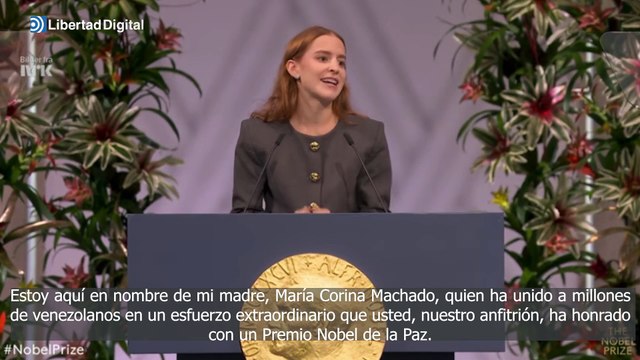 Ana Corina Sosa recoge en Oslo el Nobel de la Paz en nombre de María Corina Machado