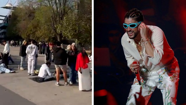 Fans de de Bad Bunny acampan afuera del estadio GNP Seguros para el arranque de su gira en CDMX