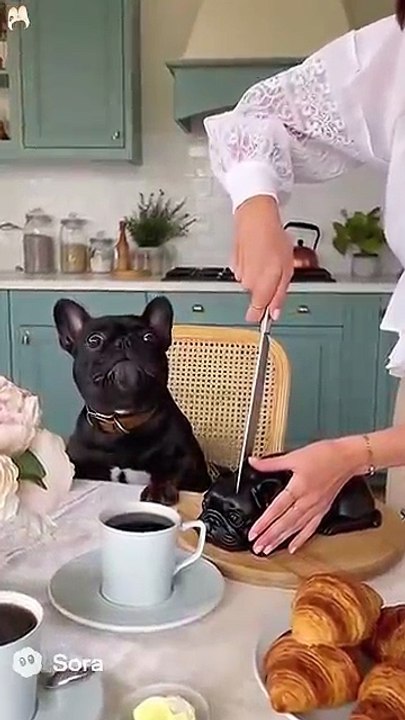 Cutting an animal cake #funnyvideo #funny #happyanimals #pets