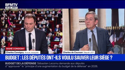 Budget: "Si on votait contre, le déficit passait de 23 à 30 milliards", affirme Charles de Courson, député LIOT