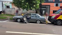 Ao sair de carro, homem é prensado na porta em Cascavel