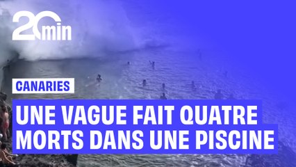 Une vague impressionnante déferle dans une piscine naturelle aux Canaries et fait quatre morts
