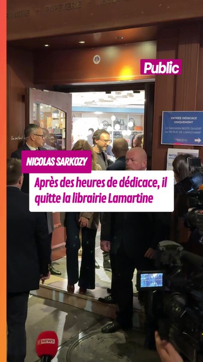 Nicolas Sarkozy quitte la librairie Lamartine après des heures de dédicaces de son nouveau livre