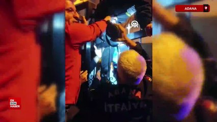 Adana'da bacağı demir korkuluğa saplanan çocuk kurtarıldı