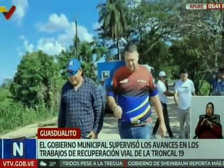 Apure | Autoridades supervisan los avances de recuperación vial de la Troncal 19 en Guasdualito