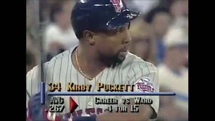 Kirby Puckett hits a clutch two-out RBI single, gives the Twins a 6-5 lead in in ALCS Game 5 (1991 ALCS)