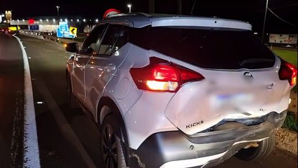 Nissan Kicks e Audi A3 se envolvem colisão traseira na BR-277 em Cascavel