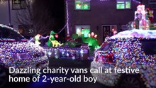 VW vans transformed into festive light display delight two-year-old boy