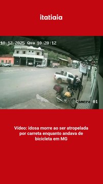 Vídeo: idosa morre ao ser atropelada por carreta enquanto andava de bicicleta em MG