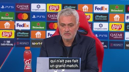 Benfica - Mourinho encense son équipe après la victoire face à Naples