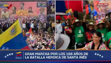 Presidente Nicolás Maduro lideró la gran marcha por los 166 años de la Batalla de Santa Inés