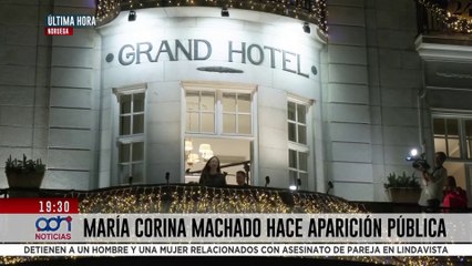 🚨¡Última Hora! María Corina Machado hace aparición pública en el Grand Hotel de Oslo, en Noruega