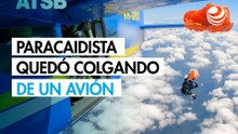 Paracaidista quedó colgando de la cola de un avión en Australia
